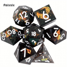 7pcs And Number Sharp Edge Resin Polyhedral Dices Suitable For Role Playing Board Game