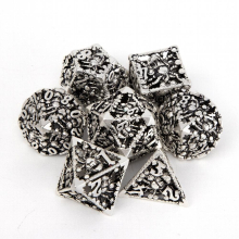 7pcs Silvery Octopus Metal Dices Hollow Metal Polyhedral Dice Set Suitable For Role Playing Board Game