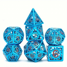 7pcs Hollow Gear Metal Dices Polyhedral Dice Set For Role Playing Game Party Supplies Unique Metal Dice Set