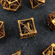 7pcs Metal Hollow Large Polyhedral Dice Set For Roleplaying Tabletop Game