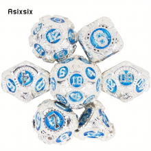 7pcs And Gear Wheel Solid Metal Polyhedral Dice Set Suitable For Role Playing Board Game
