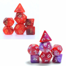 Double Mini Dice Set Two Dice & Red Set And Purple & Red Set Polyhedral Dice Set For Board Game