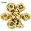 7pcs Golden And Gear Wheel Solid Metal Polyhedral Dice Set Suitable For Role Playing Board Game 1