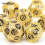 7pcs Golden And Gear Wheel Solid Metal Polyhedral Dice Set Suitable For Role Playing Board Game 6