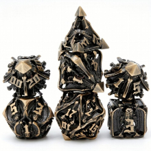 7pcs Polyhedral Hollow Metal Dice Set For Cosplay Board Game Christmas Thanksgiving Gift