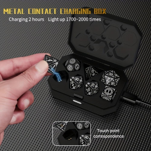 7pcs Creative Faced Dice Led Give Out Light Dice Game Level Up Your Game Night 1