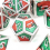 7pcs Green And Red Standard Solid Metal Polyhedral Dice Set Suitable For Role Playing Board Game 8
