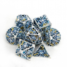 7pcs Silvery Octopus Metal Hollow Metal Polyhedral Dice Set Suitable For Role Playing Board Game