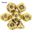 7pcs Golden And Gear Wheel Solid Metal Polyhedral Dice Set Suitable For Role Playing Board Game 3
