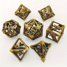 7pcs Sword Element Dragon Slayer Metal Hollowing Dice Set Of Hand welded Hand Feeling Lightweight