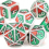7pcs Green And Red Standard Solid Metal Polyhedral Dice Set Suitable For Role Playing Board Game 6