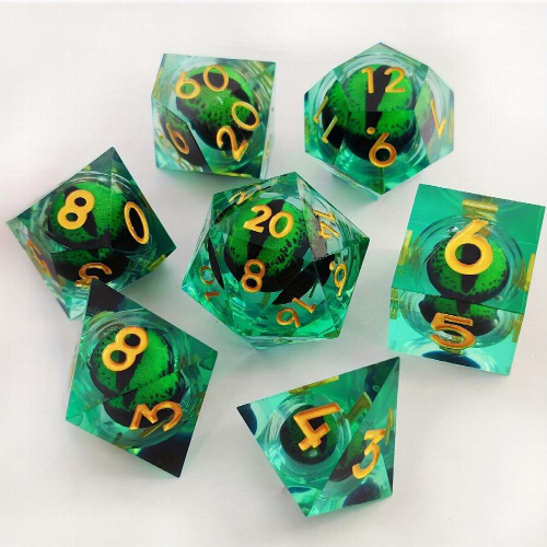 Polyhedral Liquid Core Dragon Eye Dice Set For Tabletop Board Game Accessories Resin Liquid Quicksand Dice 2