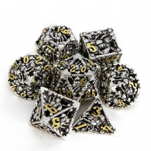 7pcs Silvery Golden Octopus Hollow Metal Polyhedral Dice Set Suitable For Role Playing Board Game