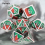7pcs Green And Red Standard Solid Metal Polyhedral Dice Set Suitable For Role Playing Board Game 11