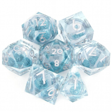 7 Pcs Transparent Resin Dice Perfect for RPG & Board Games