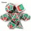 7pcs Green And Red Standard Solid Metal Polyhedral Dice Set Suitable For Role Playing Board Game 2