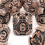 7pcs Copper Gear Wheel Solid Metal Polyhedral Dice Set Suitable For Role Playing Board Game 10