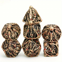 7pcs Skull Hollow Metal Polyhedral Dice Set Suitable For Role Playing Games Digital Teaching And Collection Table Board Games