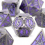 7pcs Purple Silvery Double Swords Metal Solid Polyhedral Dice Set Suitable For Role Playing Board Game 2