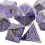 7pcs Purple Silvery Double Swords Metal Solid Polyhedral Dice Set Suitable For Role Playing Board Game 7