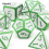 7pcs Green Standard Metal Dices Solid Metal Polyhedral Dice Set Suitable For Role Playing Board Game 9