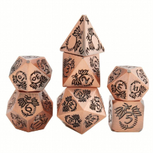 7pcs Solid Metal Dice Set Halloween And Christmas Birthday Gift Event Party Decoration Supplies Game Accessories Five Net One Desktop Game Toy Dice Se