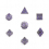 7pcs Purple Silvery Double Swords Metal Solid Polyhedral Dice Set Suitable For Role Playing Board Game 8