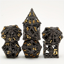 7pcs Hollow Ghost Hand Skull Metal Dice Set Digital Teaching And Collection Cosplay Game Props Halloween Decoration