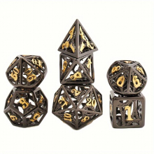 7pcs Hollow Metal Polyhedral Dice Set For Role Playing Game Digital Teaching And Collection