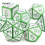 7pcs Green Standard Metal Dices Solid Metal Polyhedral Dice Set Suitable For Role Playing Board Game 6