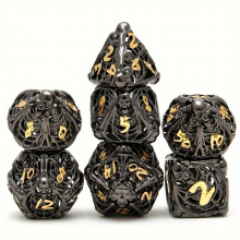 7pcs Hollow Metal Skull Polyhedral Dice Set For Role Playing Board Games Halloween And Christmas