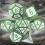 7pcs Green Standard Metal Dices Solid Metal Polyhedral Dice Set Suitable For Role Playing Board Game 11