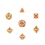 7pcs Golden Red Metal Solid Polyhedral Dice Set Suitable For Role Playing Board Game 8