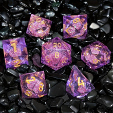 7pcs Resin Quicksand Liquid Core Polyhedral Dices For Board Game Christmas Halloween Thanksgiving