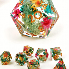 7pcs Resin Sharp Edge Polyhedral Dice Set For Board Games
