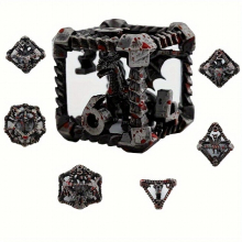 7pcs Metal Hollow Dragon Polyhedral Dice Set For Roleplaying Board Game Christmas Thanksgiving Gift