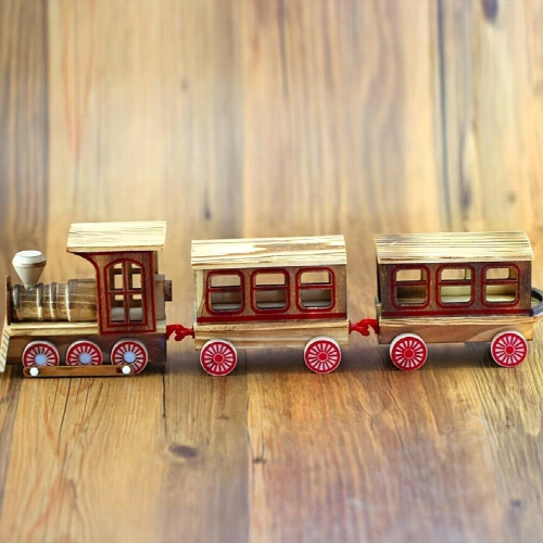 Stall Wooden Train Toy Simulation Three Section Toy Train Hot Solid Wood Train Model Toy