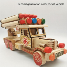 Creative Second Generation Rocket Military Wooden Model Car Toy Gift Scenic Spot Hot Ornament