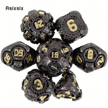 7pcs Gear Wheel Solid Metal Polyhedral Dice Set Suitable For Role Playing Board Game