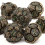 7pcs Green Copper Gear Wheel Solid Metal Polyhedral Dice Set Suitable For Role Playing Board Game 6
