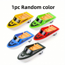 1pc Pull back Toy Boat Simulation Plastic Small Pull back Speedboat Christmas Thanksgiving Easter Birthday Gift For Boys And Girls