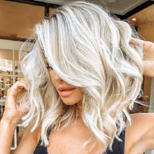 Fashion Women Middle Short Mixed White Curly Synthetic Hair Wigs