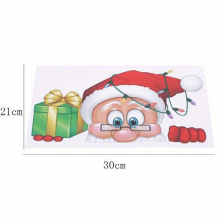 Santa Claus Elk Shop Hotel Christmas Window Double Sided Glass Sticker