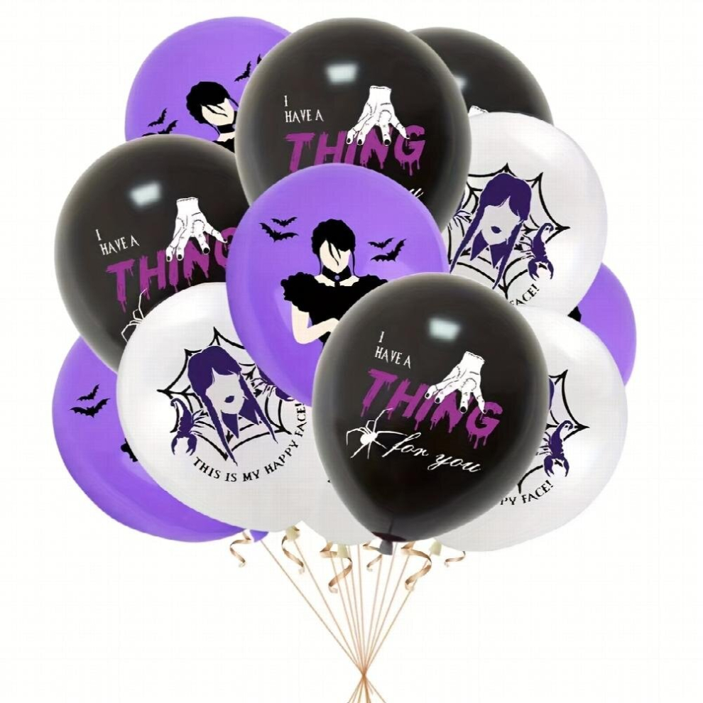 24pcs Halloween Balloons Thriller Themed Birthday Balloons Birthday Party Decorations Cartoon Girl Balloons Holiday Decorations-image-OPC-PD5H75X-NEW