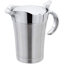Double Insulated Sauce Jug With Hinged Lid,ideal Stainless Steel Gravy Boat(750ml)