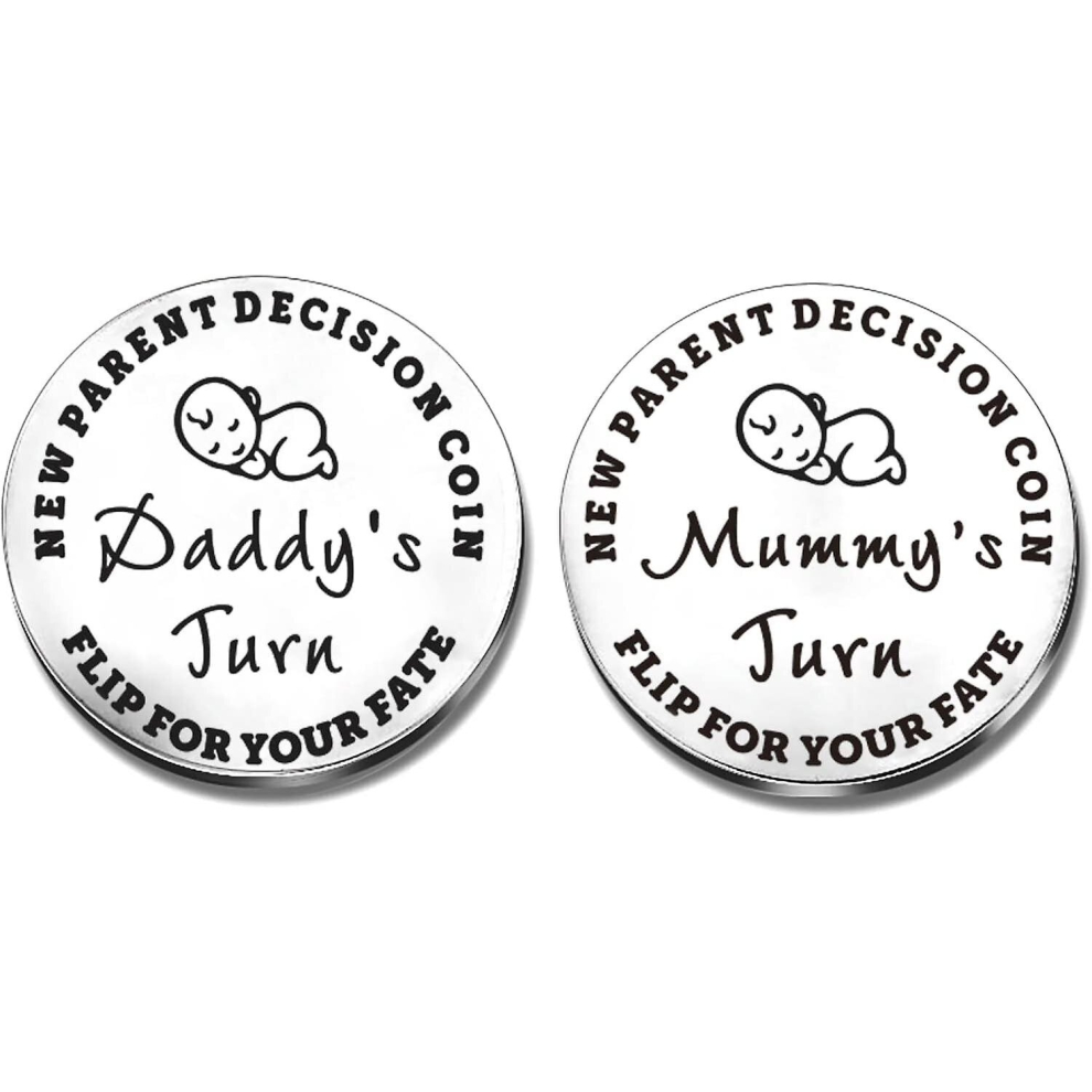 New Parent Decision Coin Newborn Baby Gifts,daddy's Turn Mummy's Turn Flip To Funny Decision Coin,new Mum Gifts New Dad Gifts New Parents Gifts Baby S
