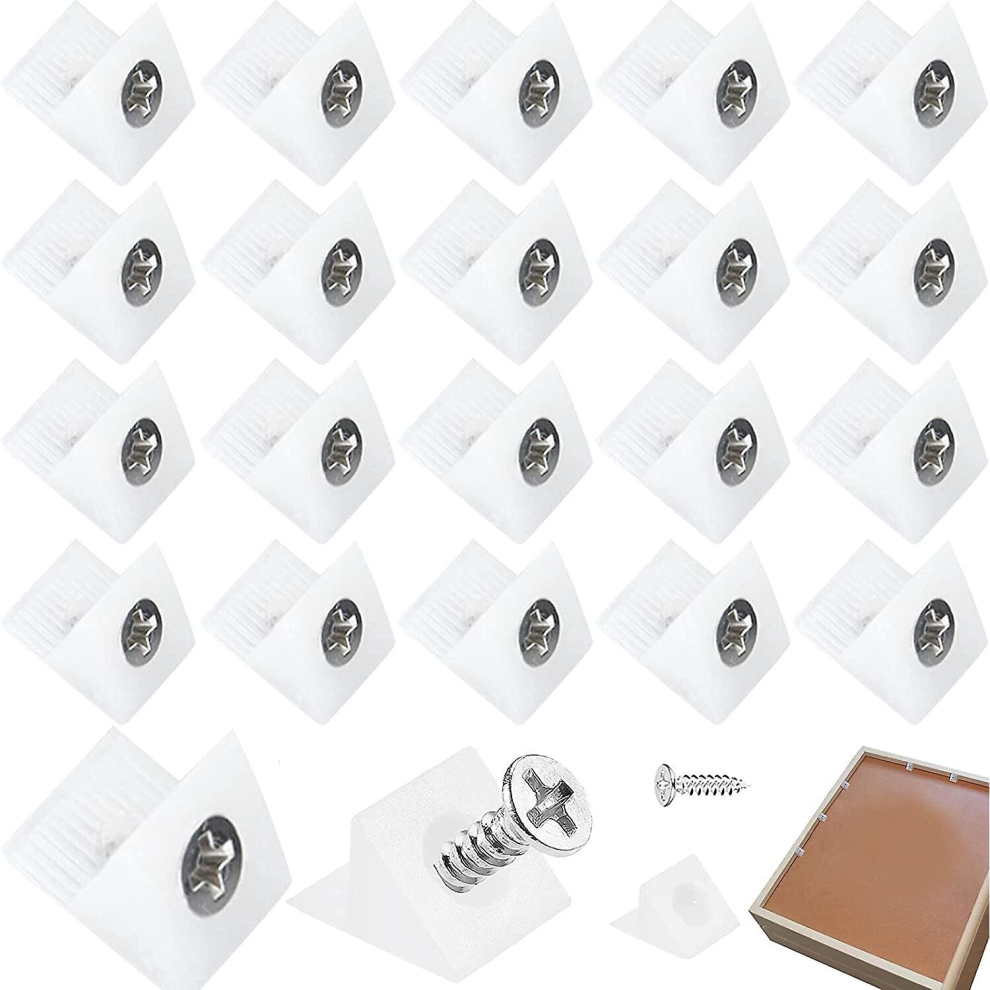 100 Pieces Drawer Reinforcement Connector, Drawer Bottom Repairer Small Drawer Wedges Repair Fixings With Screws For Fixing Sagging Furniture Shelf 9326616233627