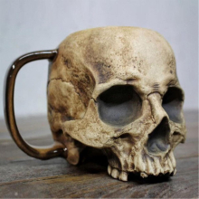 Skull Mug, Gothic Creepy Realistic Skull Mug, 3d Resin Skull Head Cup With Handle, Necromancer Skull