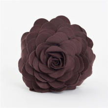 16 in. Rose Flower Design Poly Filled Throw Pillow, Chocolate