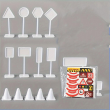 15 In 1 Road Sign Model Toys City Traffic Barrier Sign Signal Light Simulated Toy Accessories DIY